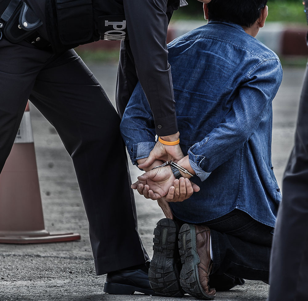 Police steel handcuffs