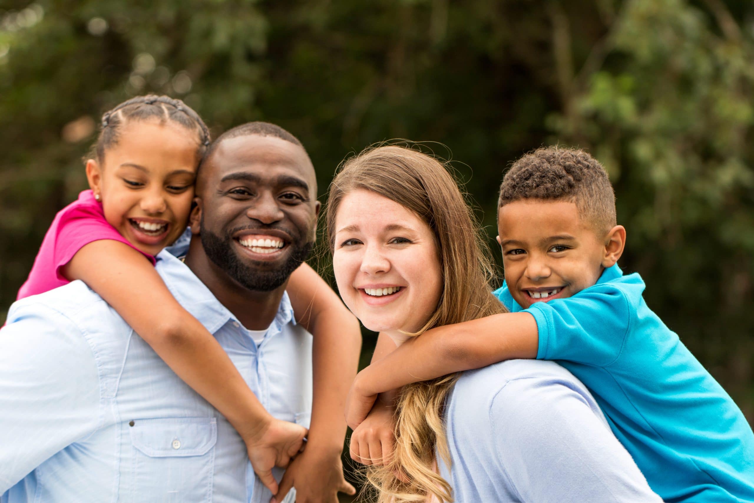 Happy multicultural family